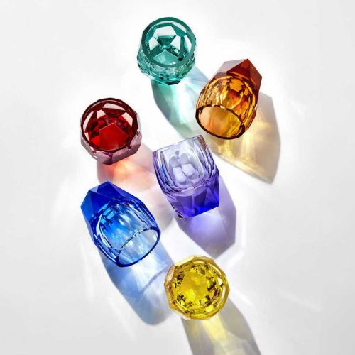 Moser Cubism Set Of 6 Tumblers Assorted Colours 29821/6-akv
